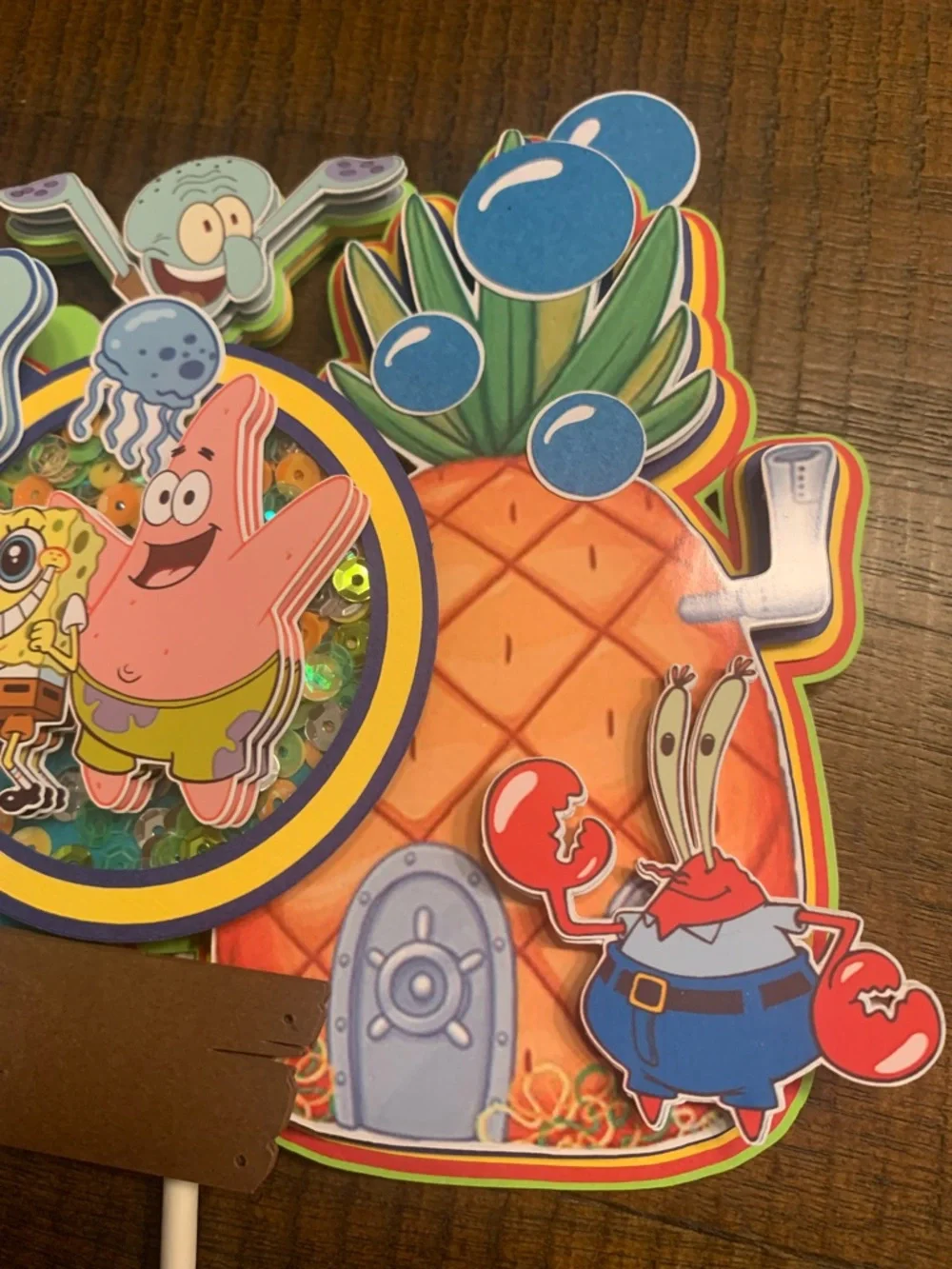 SpongeBob Squarepants Birthday Cake Topper handmade shaker